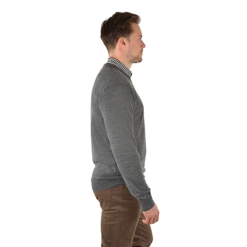 Thomas Cook Mens Gordon Crew Neck Knit Jumper Charcoal Marle