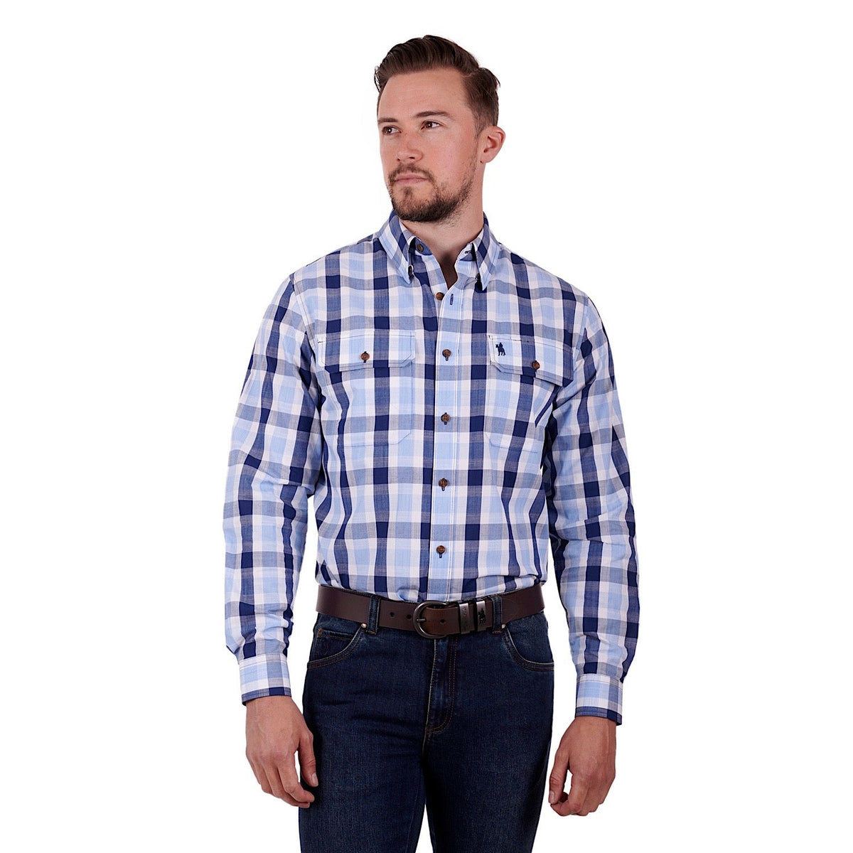 Thomas Cook Mens Horden L/S Shirt Blue/White