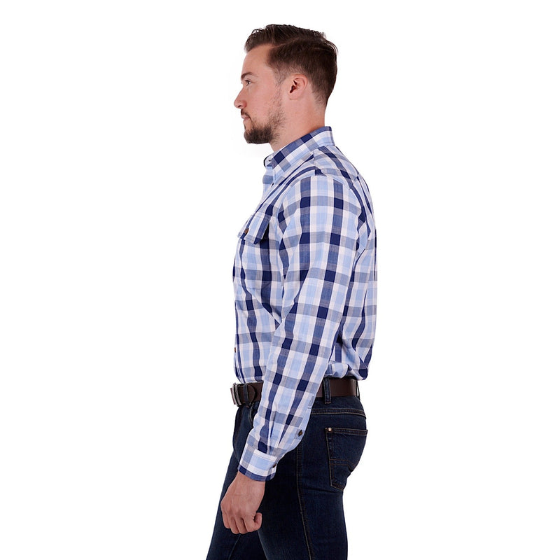 Thomas Cook Mens Horden L/S Shirt Blue/White
