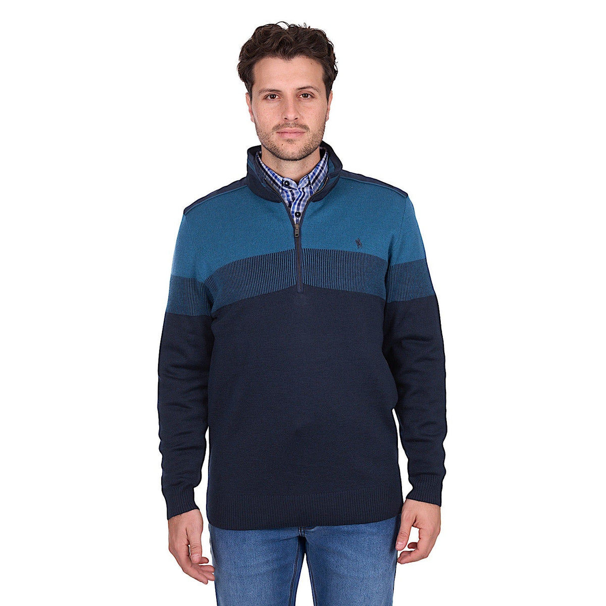 Thomas Cook Men’s Jerry 1/4 Zip Jumper - Navy / Petrol