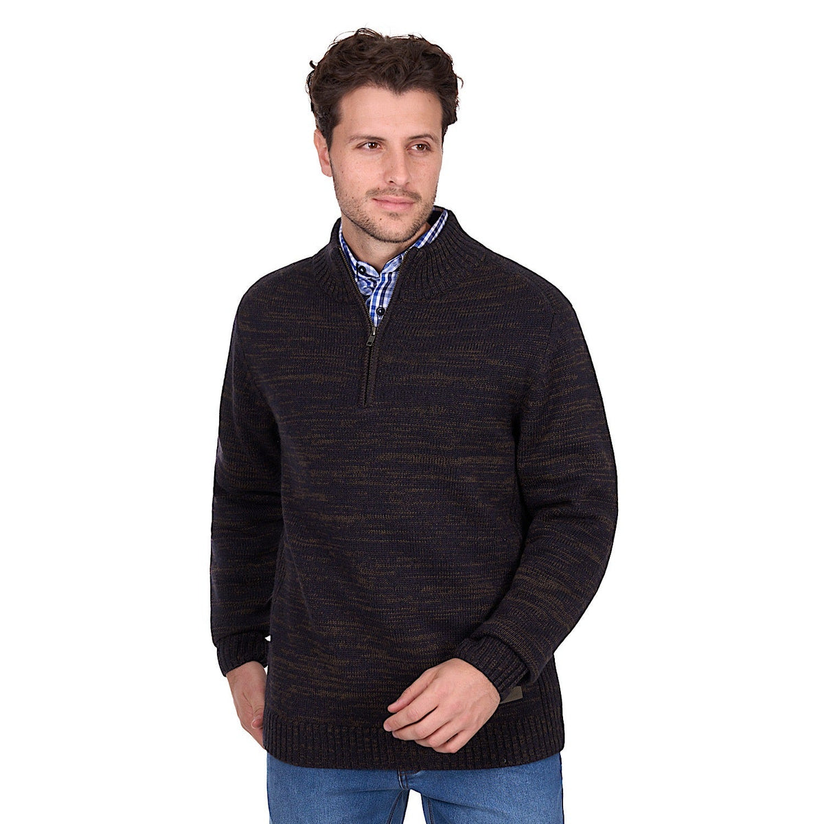 Thomas Cook Men’s Jesse 1/4 Zip Jumper - Chestnut