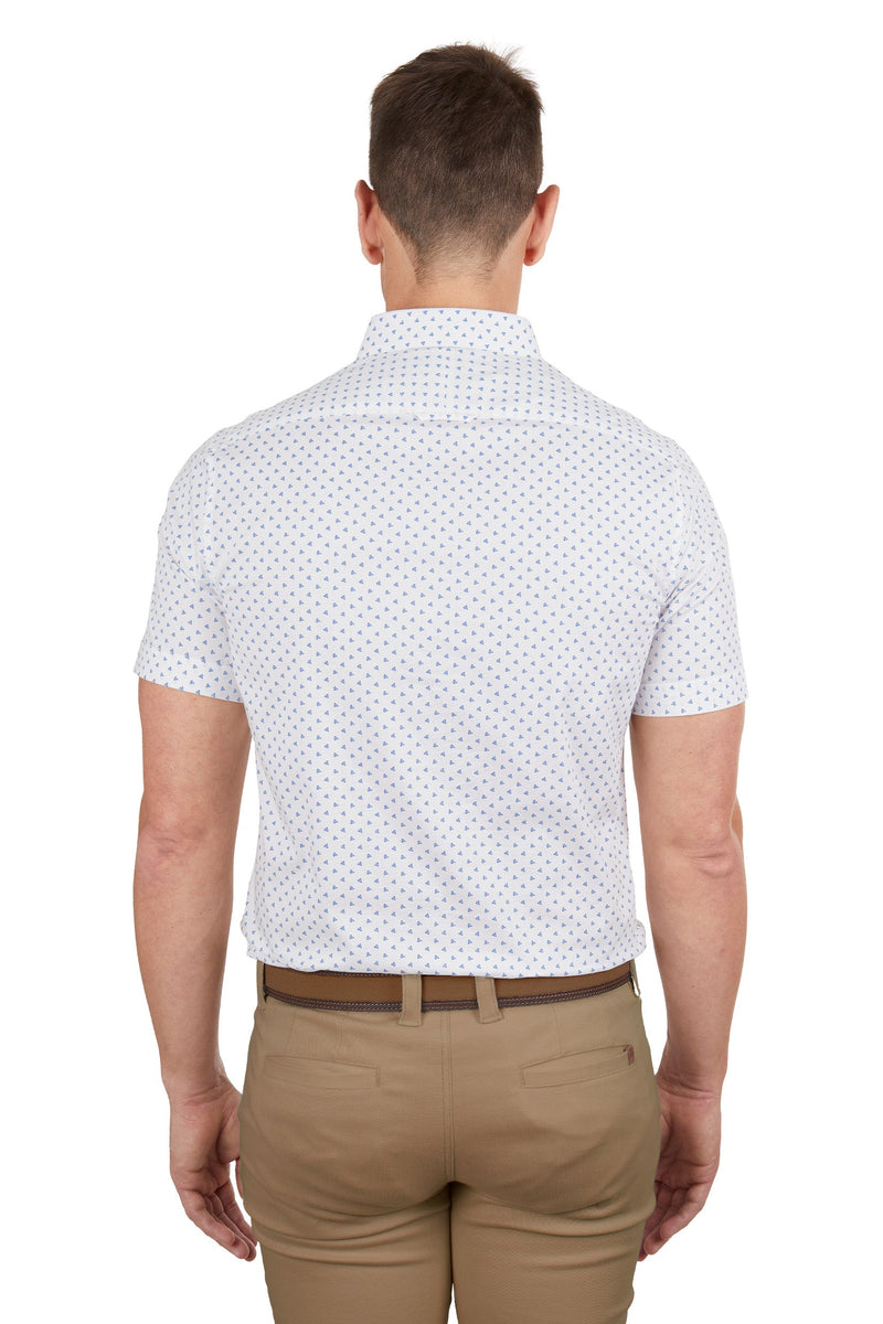 Thomas Cook Men’s Jude Tailored Short Sleeve Shirt White/Royal