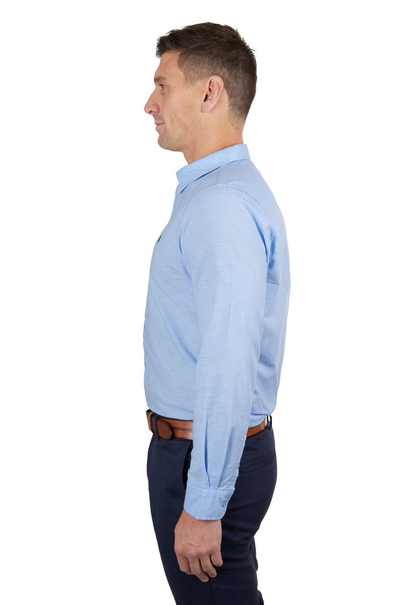Thomas Cook Men’s Linen Tailored Shirt Light Blue