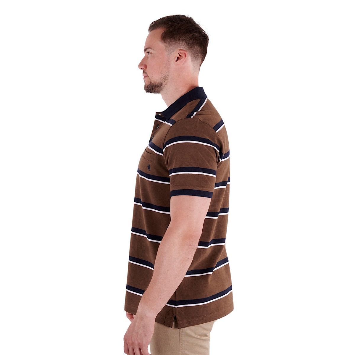 Thomas Cook Men’s Lucknow S/S Polo - Dark Tan/Navy