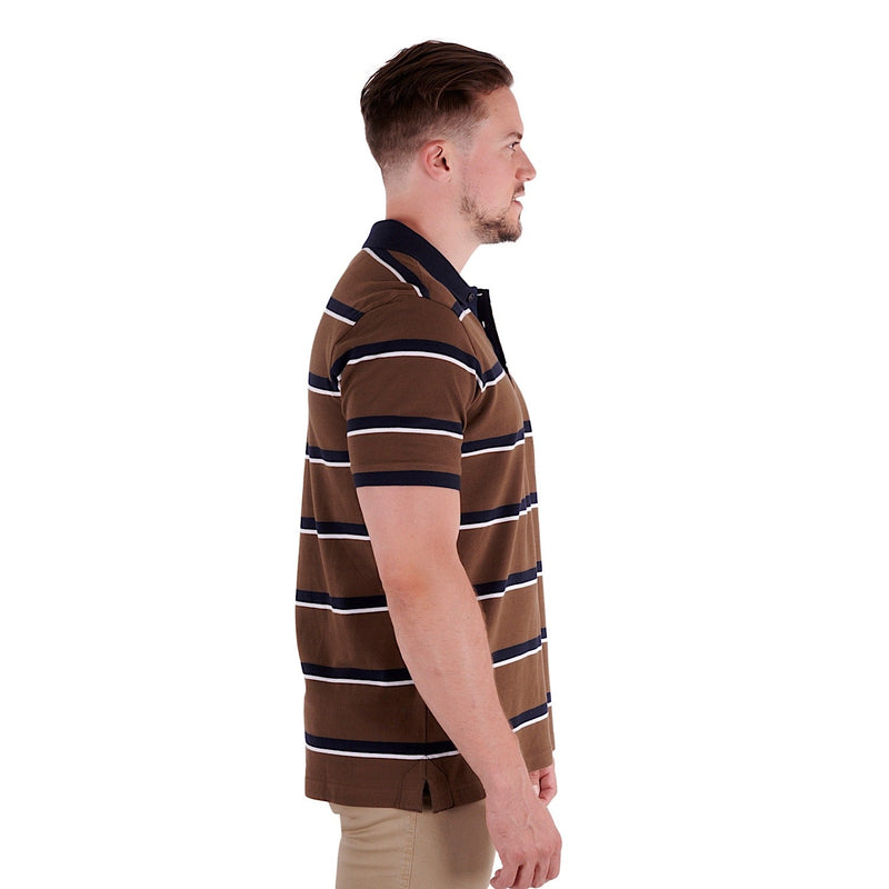 Thomas Cook Men’s Lucknow S/S Polo - Dark Tan/Navy