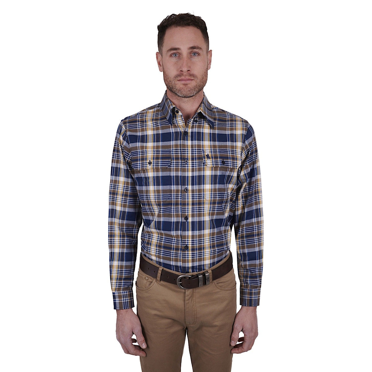 Thomas Cook Mens Marco Check 2-Pocket L/S Shirt Navy/Multi