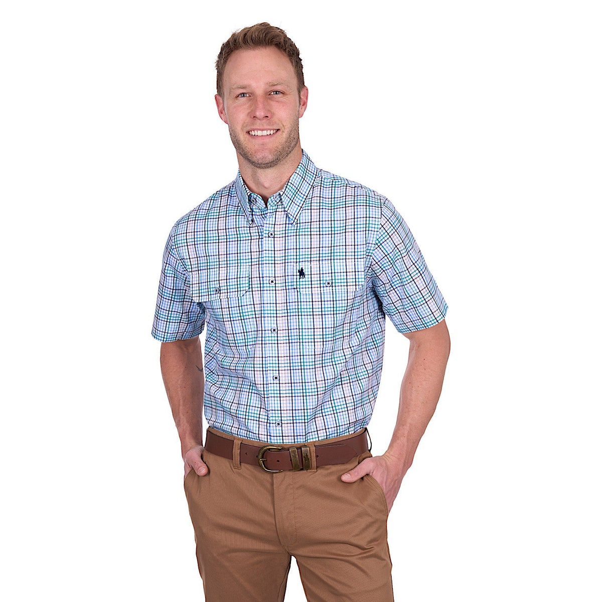 Thomas Cook Men’s Matt Short Sleeve Shirt - Navy/Multicoloured