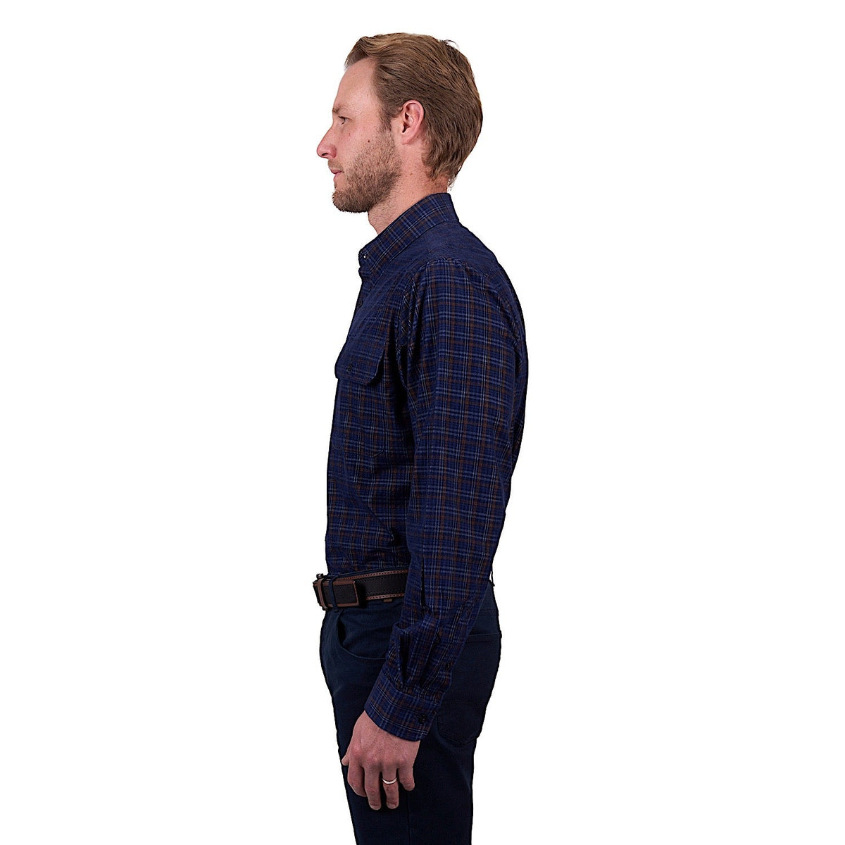 Thomas Cook Men’s Max Thermal Check Shirt - Navy/Tan