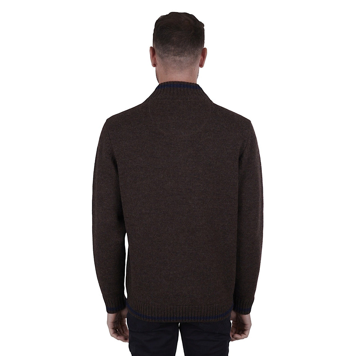 Thomas Cook Mens Nick Merino 1/4 Zip Neck Jumper Dark Tan