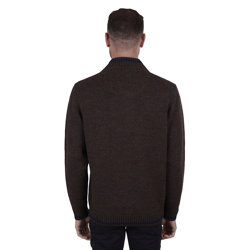 Thomas Cook Mens Nick Merino 1/4 Zip Neck Jumper Dark Tan
