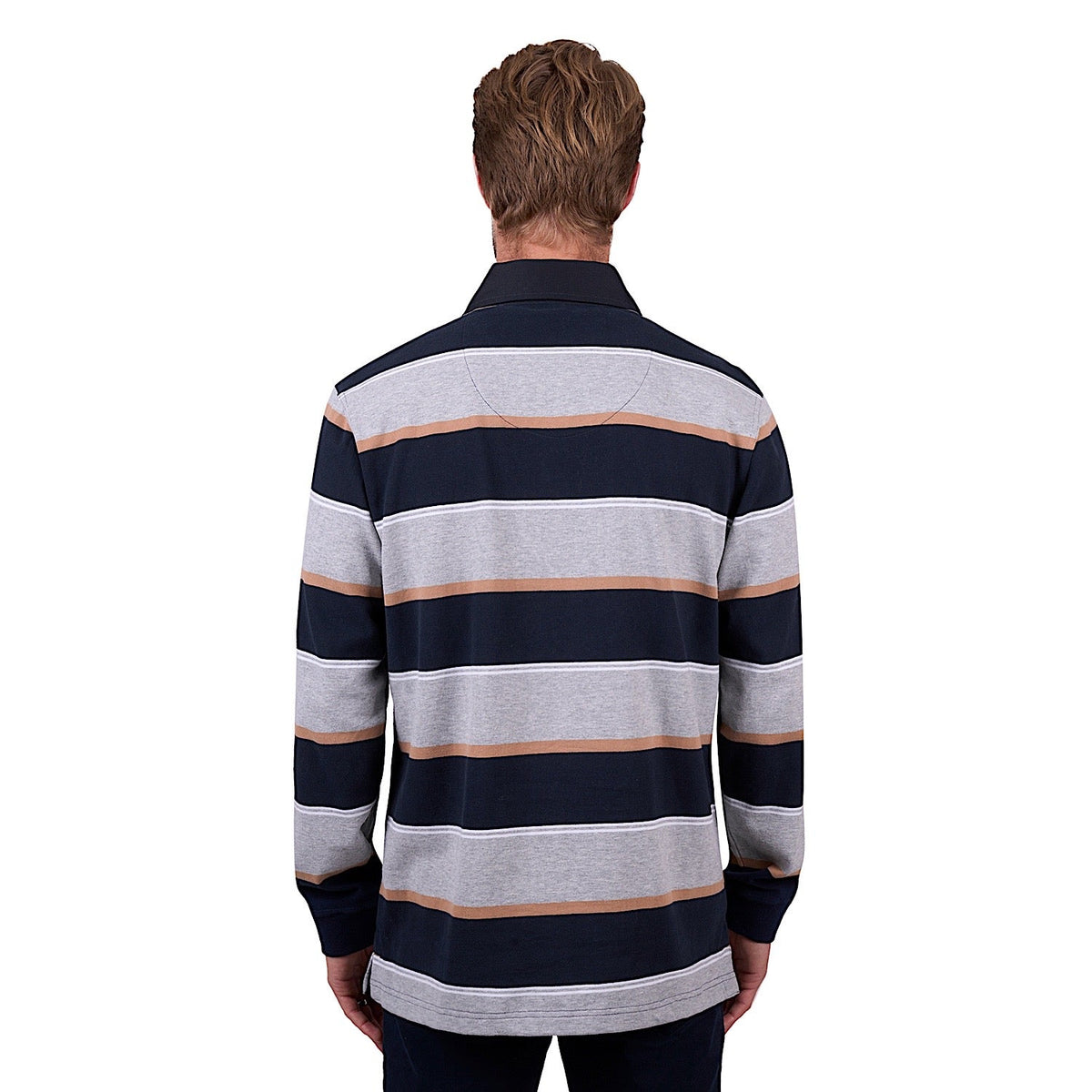 Thomas Cook Men’s Ollie Stripe Rugby - Navy/Grey Marle