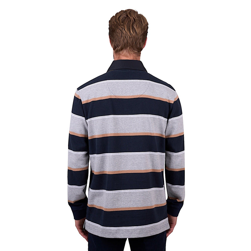 Thomas Cook Men’s Ollie Stripe Rugby - Navy/Grey Marle