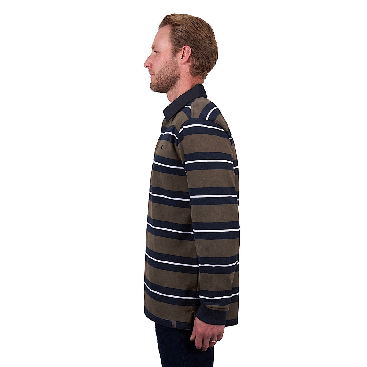 Thomas Cook Men’s Peter Stripe Rugby - Navy/Dark Tan