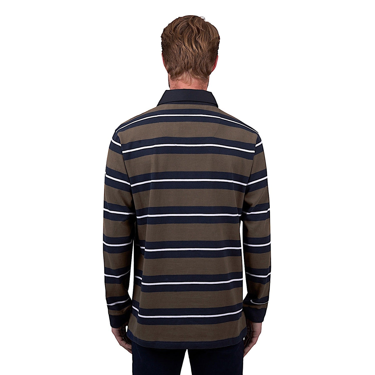 Thomas Cook Men’s Peter Stripe Rugby - Navy/Dark Tan