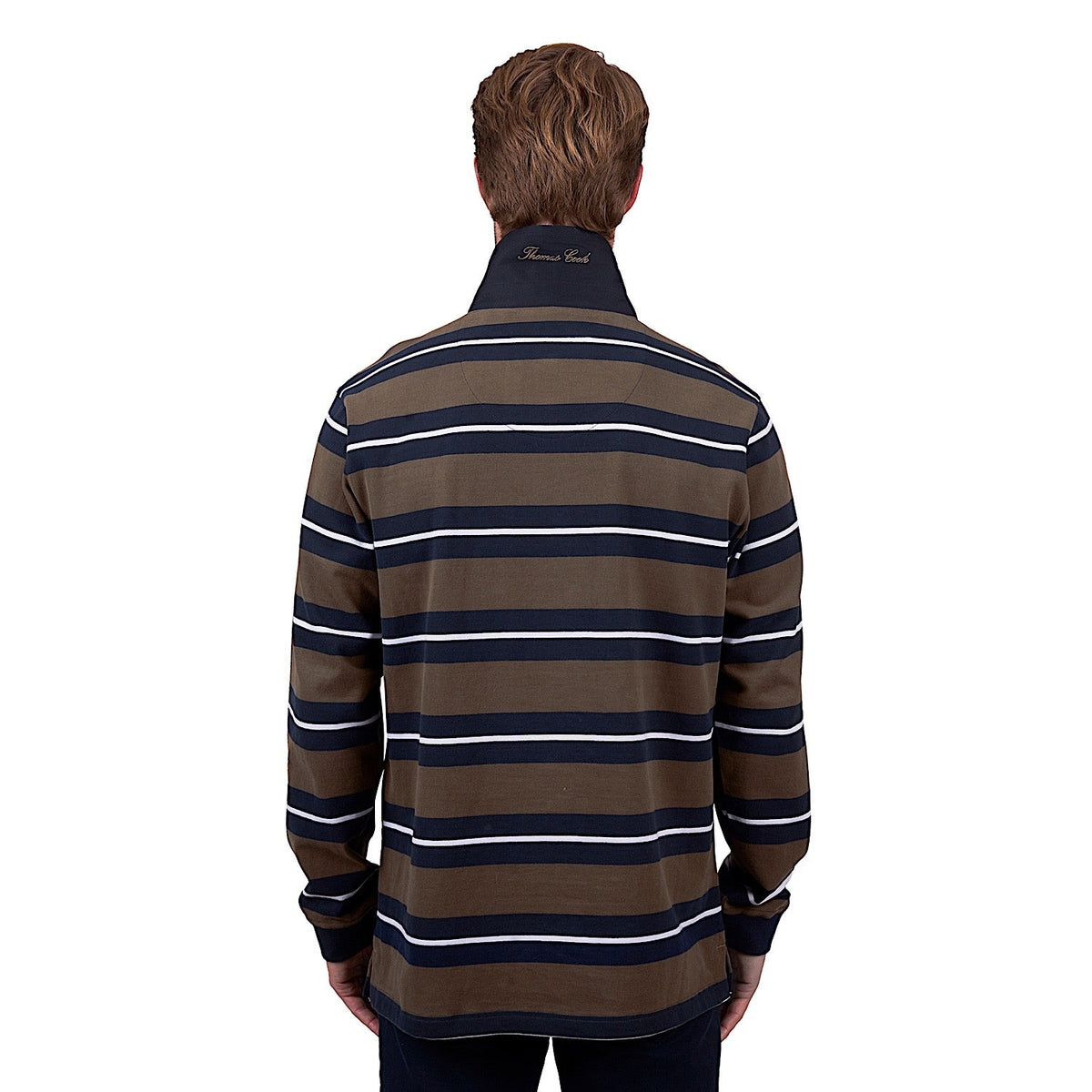 Thomas Cook Men’s Peter Stripe Rugby - Navy/Dark Tan