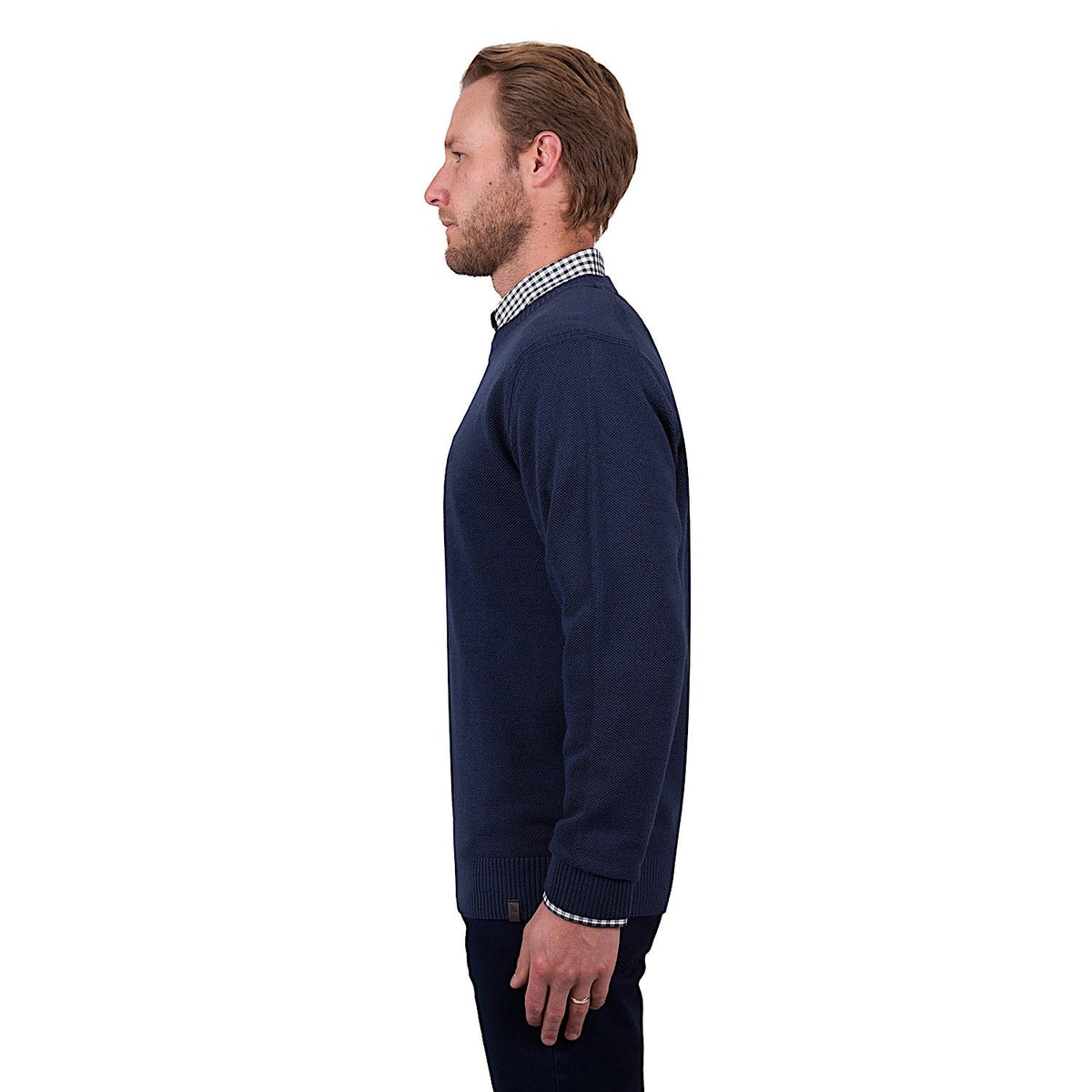 Thomas Cook Men’s Raff Merino Blend Crew Neck Knit Jumper - Blue