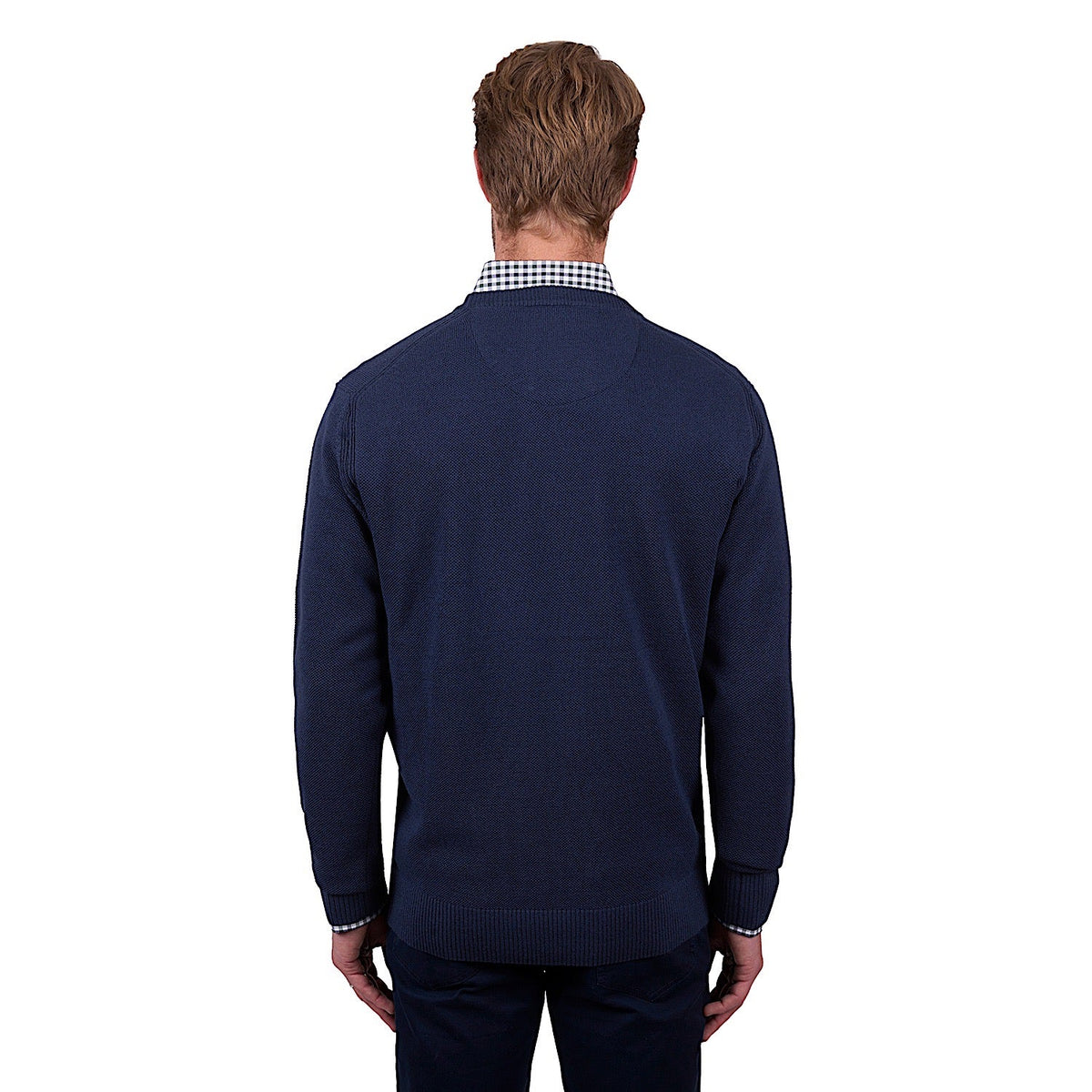 Thomas Cook Men’s Raff Merino Blend Crew Neck Knit Jumper - Blue