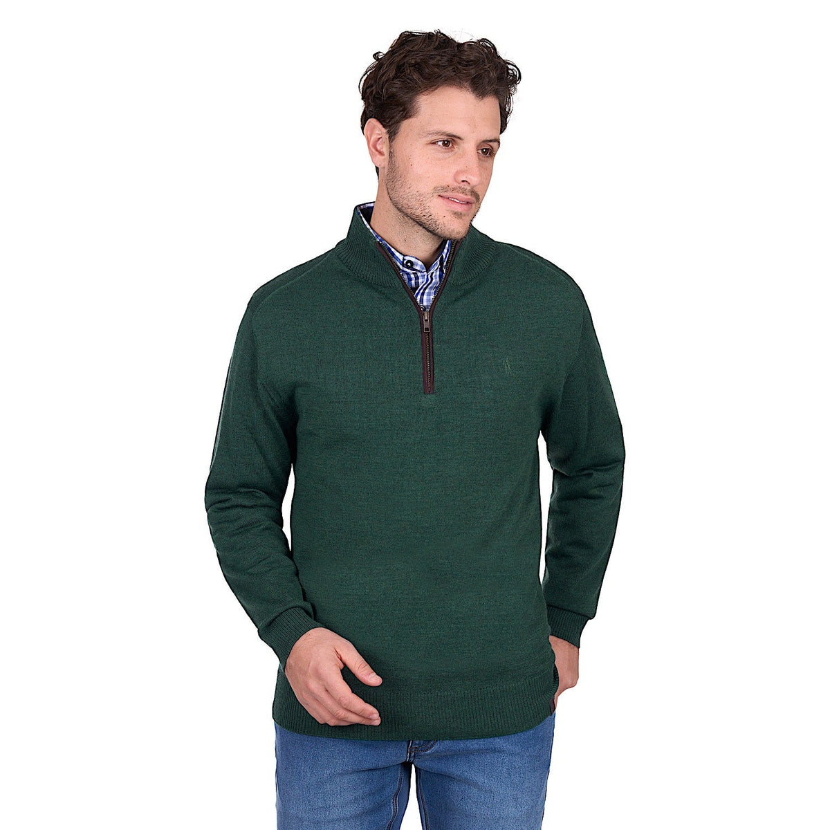 Thomas Cook Men’s Ray 1/4 Zip Jumper - Olive Marle