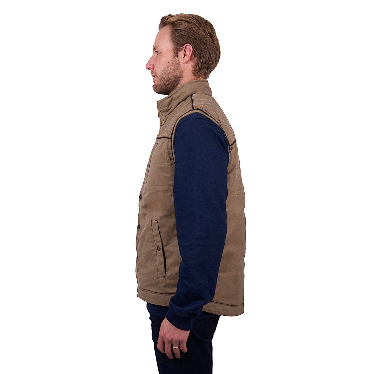 Thomas Cook Men’s Stan Faux Oilskin Vest - Camel
