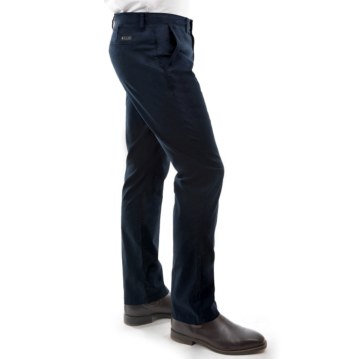 Thomas Cook Mens Tailored Fit Mossman Comfort Waist Trousers Dark Navy 32’’ Leg