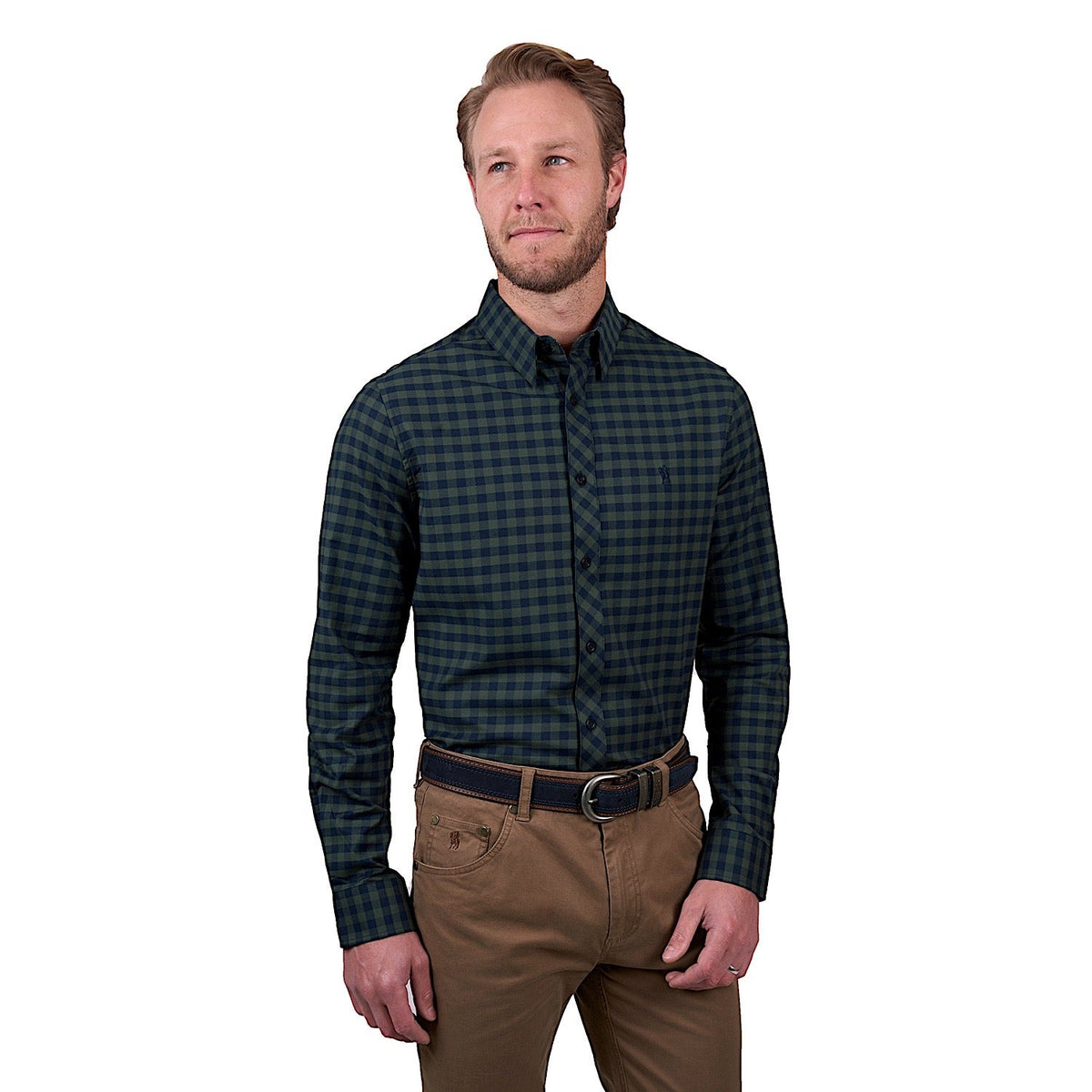 Thomas Cook Men’s Tim Check Tailored Long Sleeve Shirt - Navy/Green