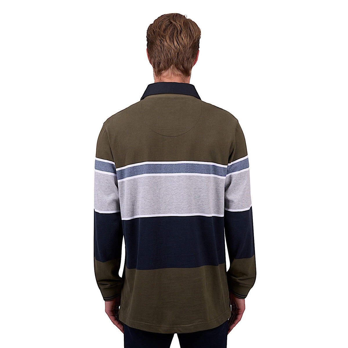 Thomas Cook Men’s Tom Stripe Rugby - Dark Tan/Grey Marle