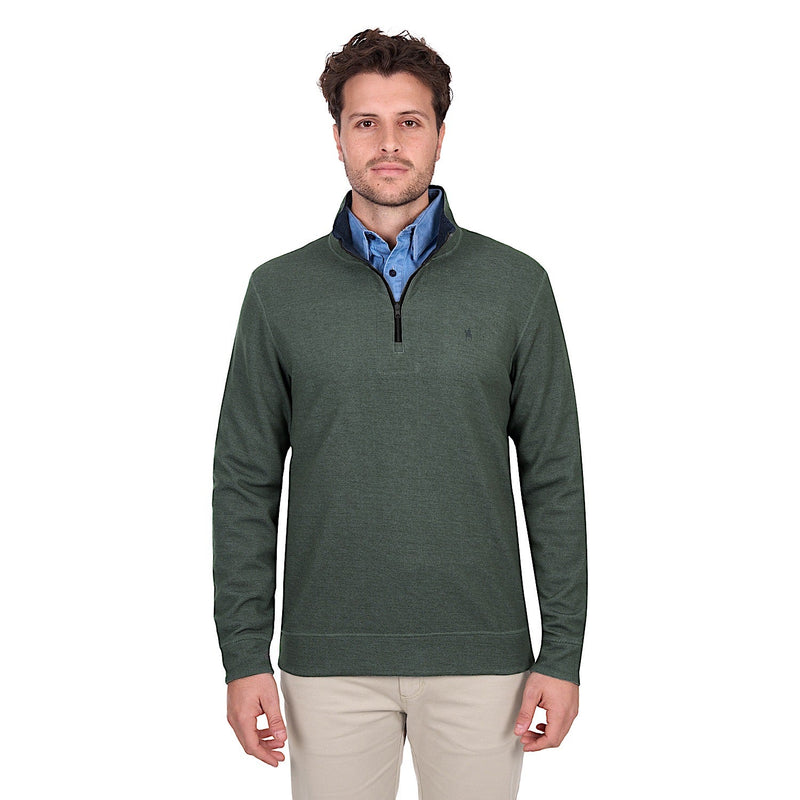 Thomas Cook Men’s Vic Reversible 1/4 Zip Jumper - Green / Navy