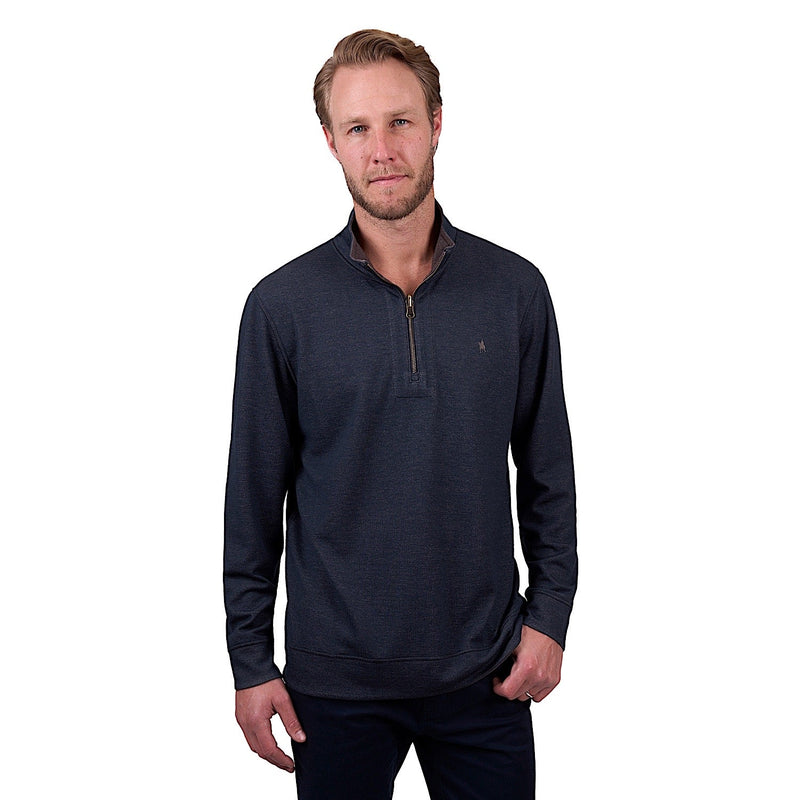 Thomas Cook Men’s Vic Reversible 1/4 Zip Jumper - Navy/Dark Tan