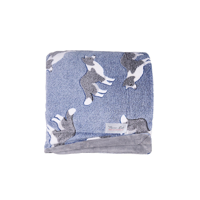 Thomas Cook Snuggle Rug Dog Print - Blue
