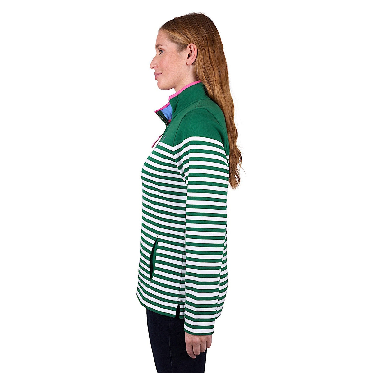 Thomas Cook Women’s Andrea 1/4 Zip Stripe Rugby - Green