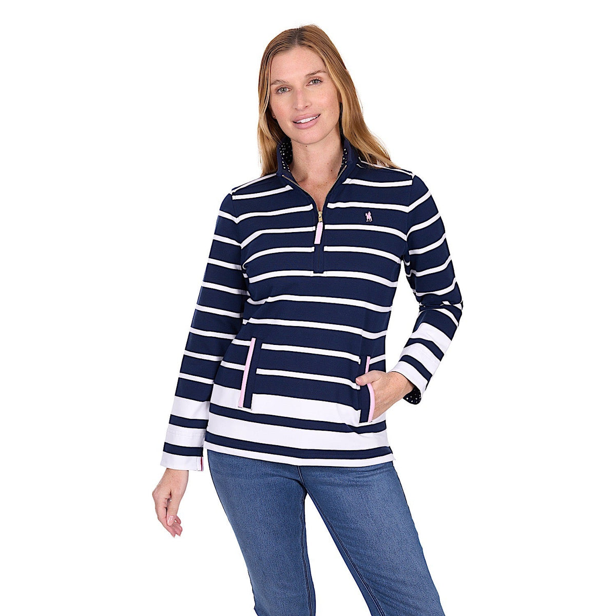 Thomas Cook Women’s Ava 1/4 Zip Rugby - Navy / White