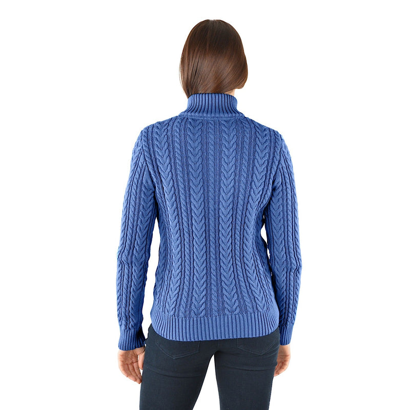 Thomas Cook Women’s Cable Quarter Zip Knit Rugby Powder Blue