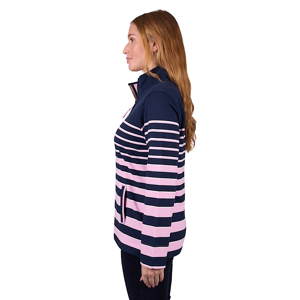 Thomas Cook Women’s Cecilia 1/4 Zip Stripe Rugby - Pink