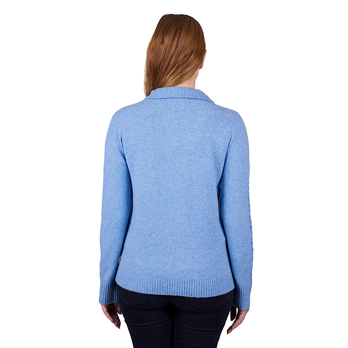 Thomas Cook Women’s Clara 1/4 Zip Knit Jumper - Blue Marle
