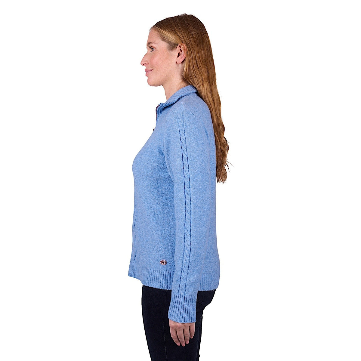Thomas Cook Women’s Clara 1/4 Zip Knit Jumper - Blue Marle
