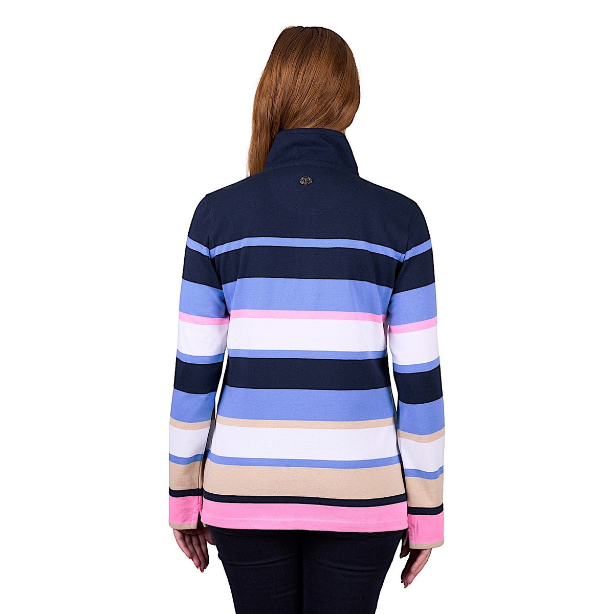 Thomas Cook Women’s Elena 1/4 Zip Stripe Rugby - Blue