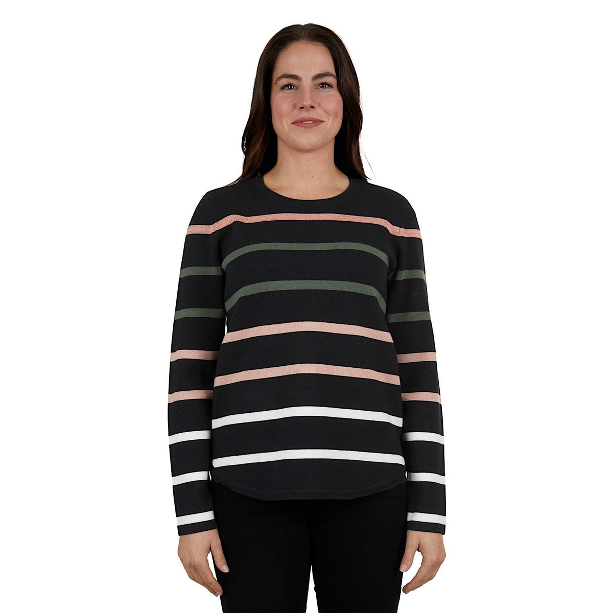 Thomas Cook Womens Evelyn Milano Stripe Knit Jumper Black