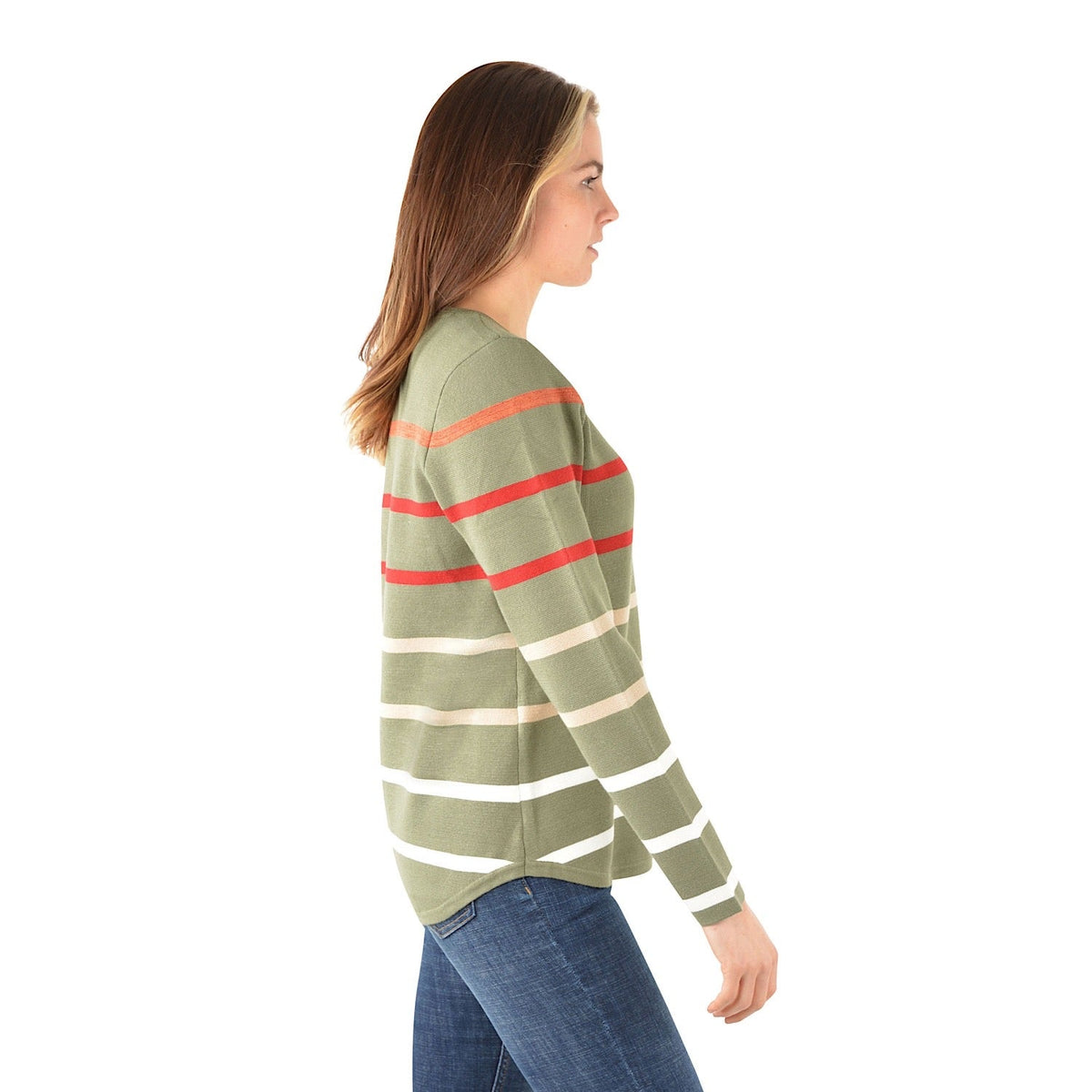 Thomas Cook Women’s Evelyn Milano Stripe Knit Jumper Khaki