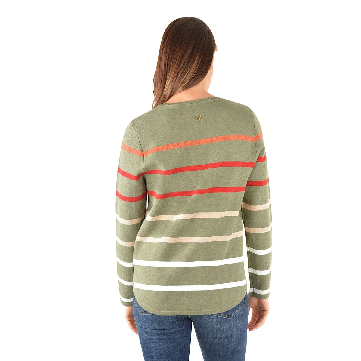 Thomas Cook Women’s Evelyn Milano Stripe Knit Jumper Khaki