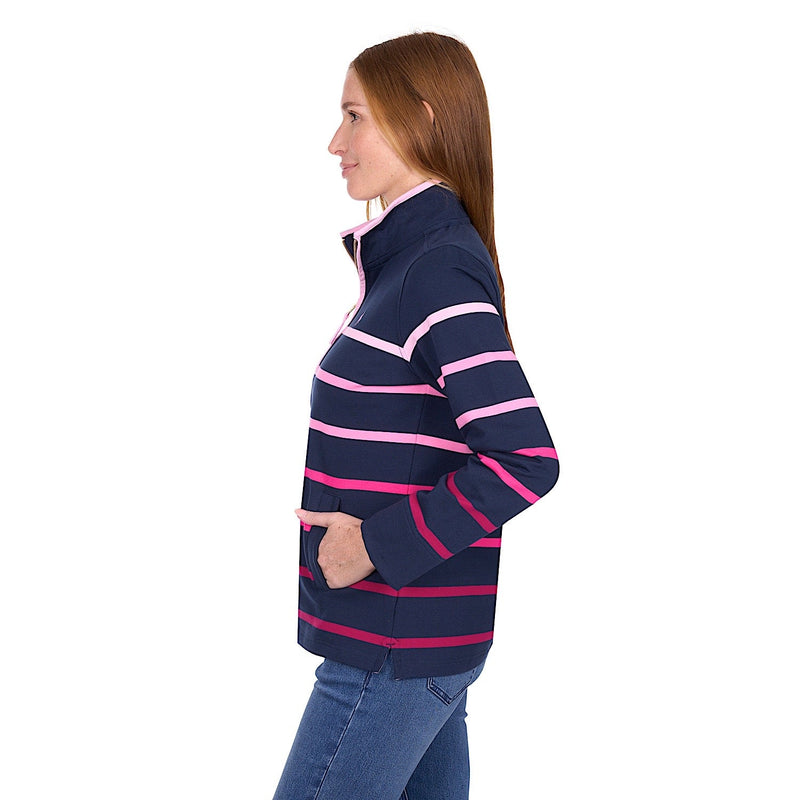 Thomas Cook Women’s Gemma 1/4 Zip Rugby - Pink / Navy
