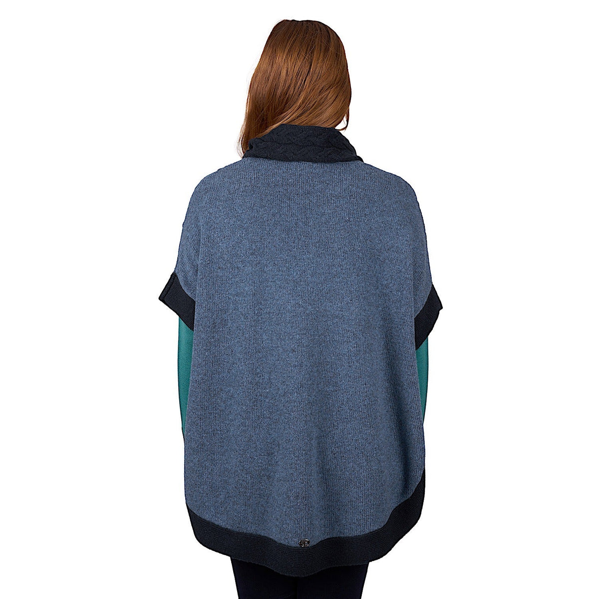 Thomas Cook Women’s Isabella Cable Poncho - Blue Marle