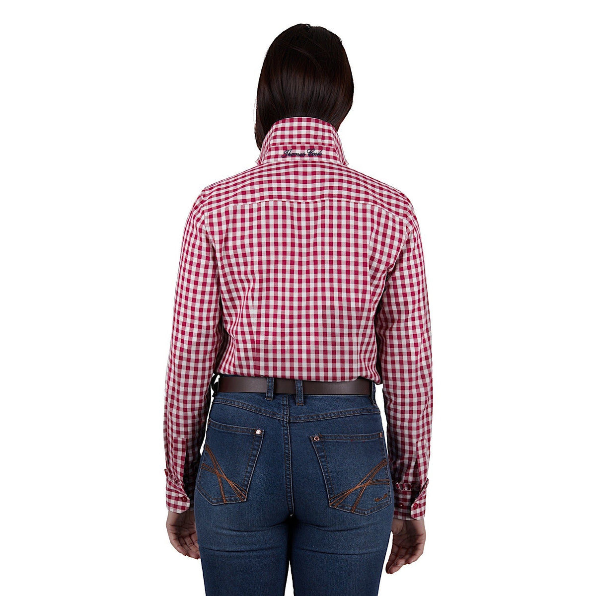 Thomas Cook Womens Isla Gingham Wool L/S Shirt Mulberry