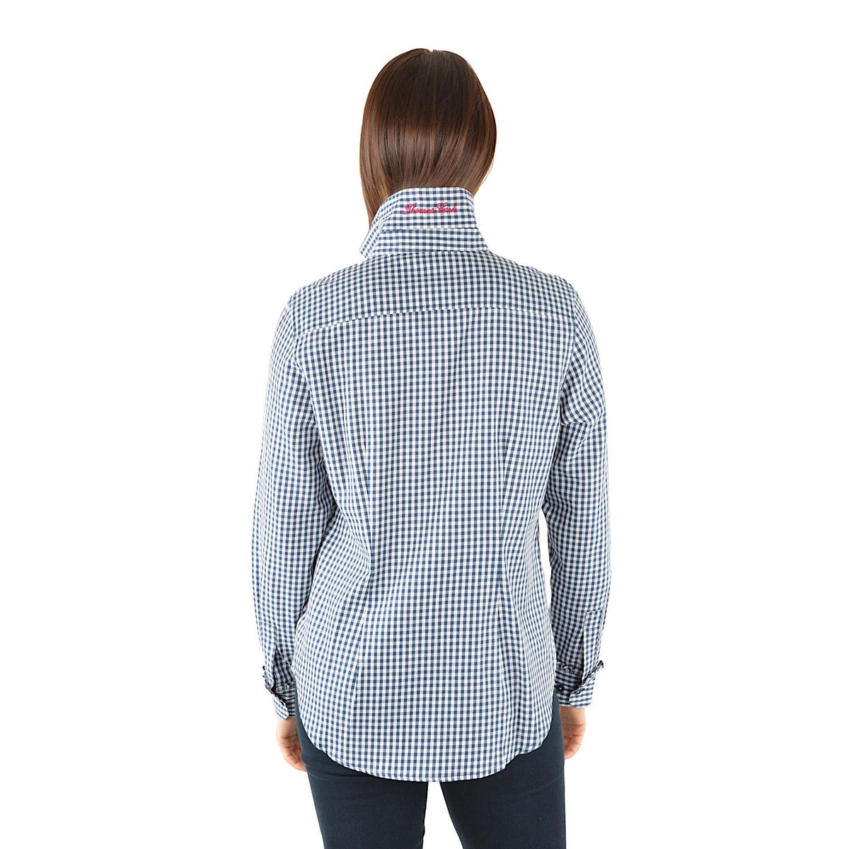 Thomas Cook Womens Isla Gingham Wool Shirt Navy
