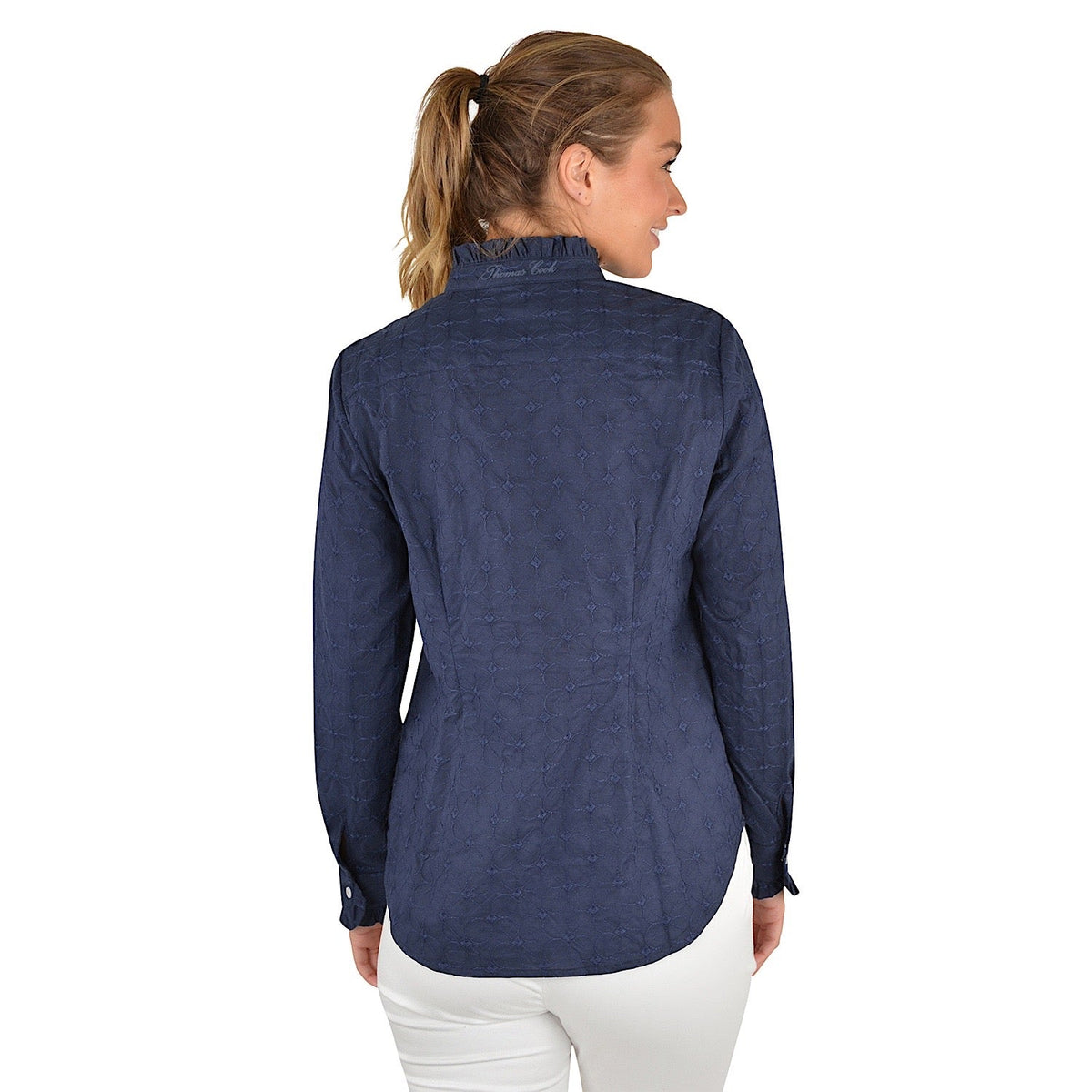 Thomas Cook Women’s Liberty Ruffle Collar Shirt Navy