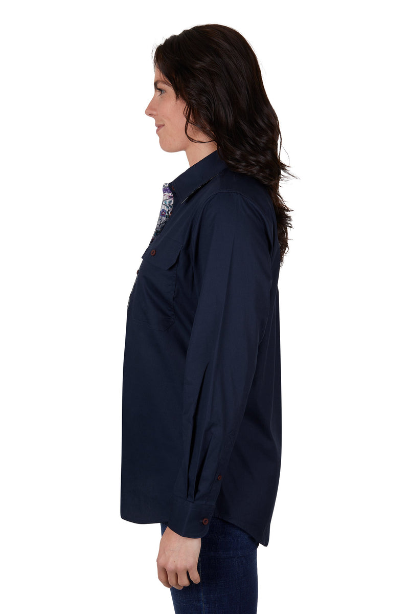 Thomas Cook Women’s Light Half Placket Shirt Navy