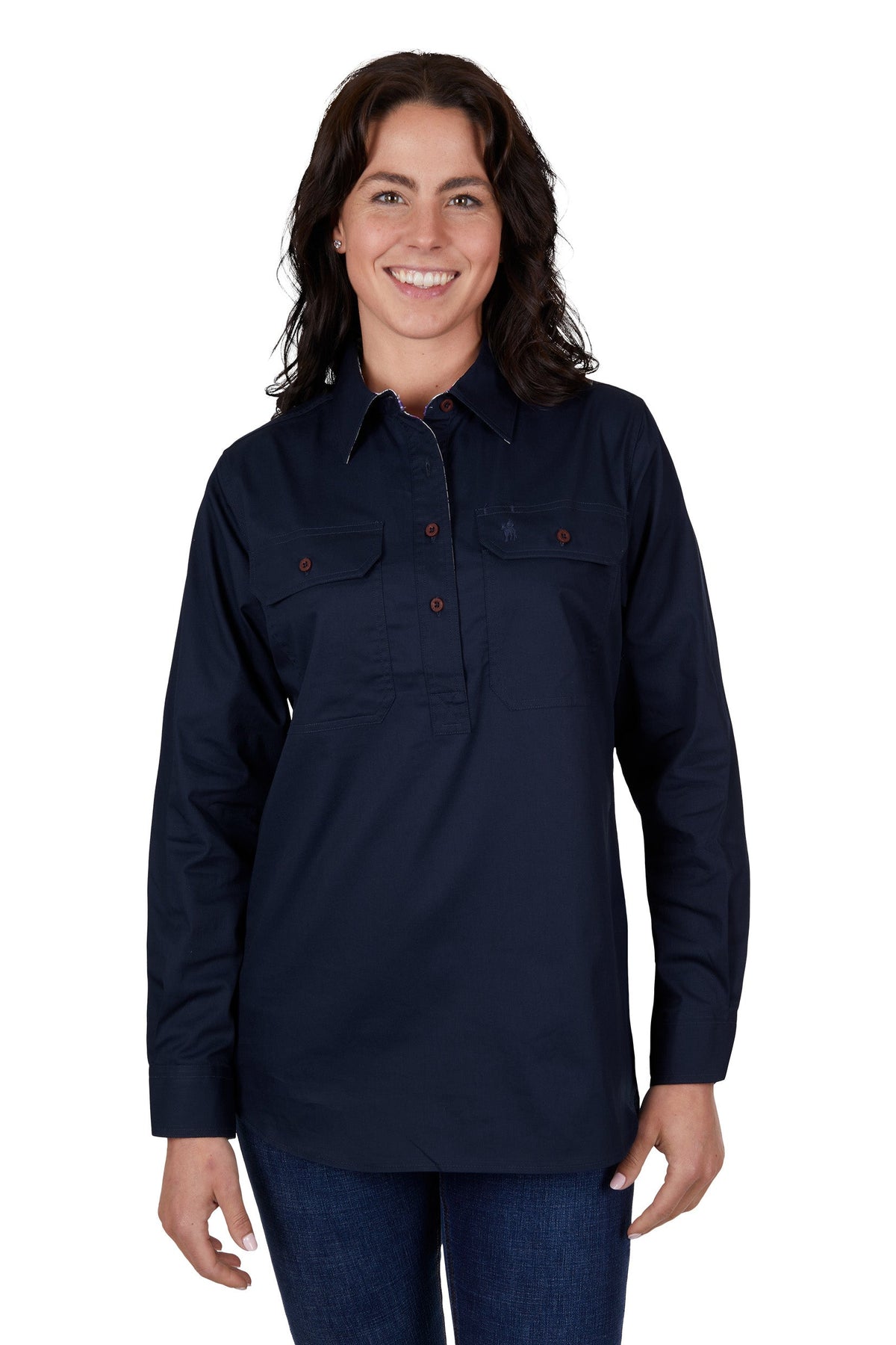 Thomas Cook Women’s Light Half Placket Shirt Navy