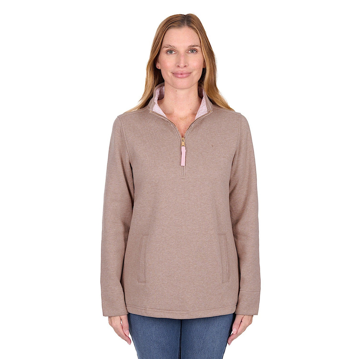 Thomas Cook Women’s Lydia 1/4 Zip Rugby - Taupe Marle