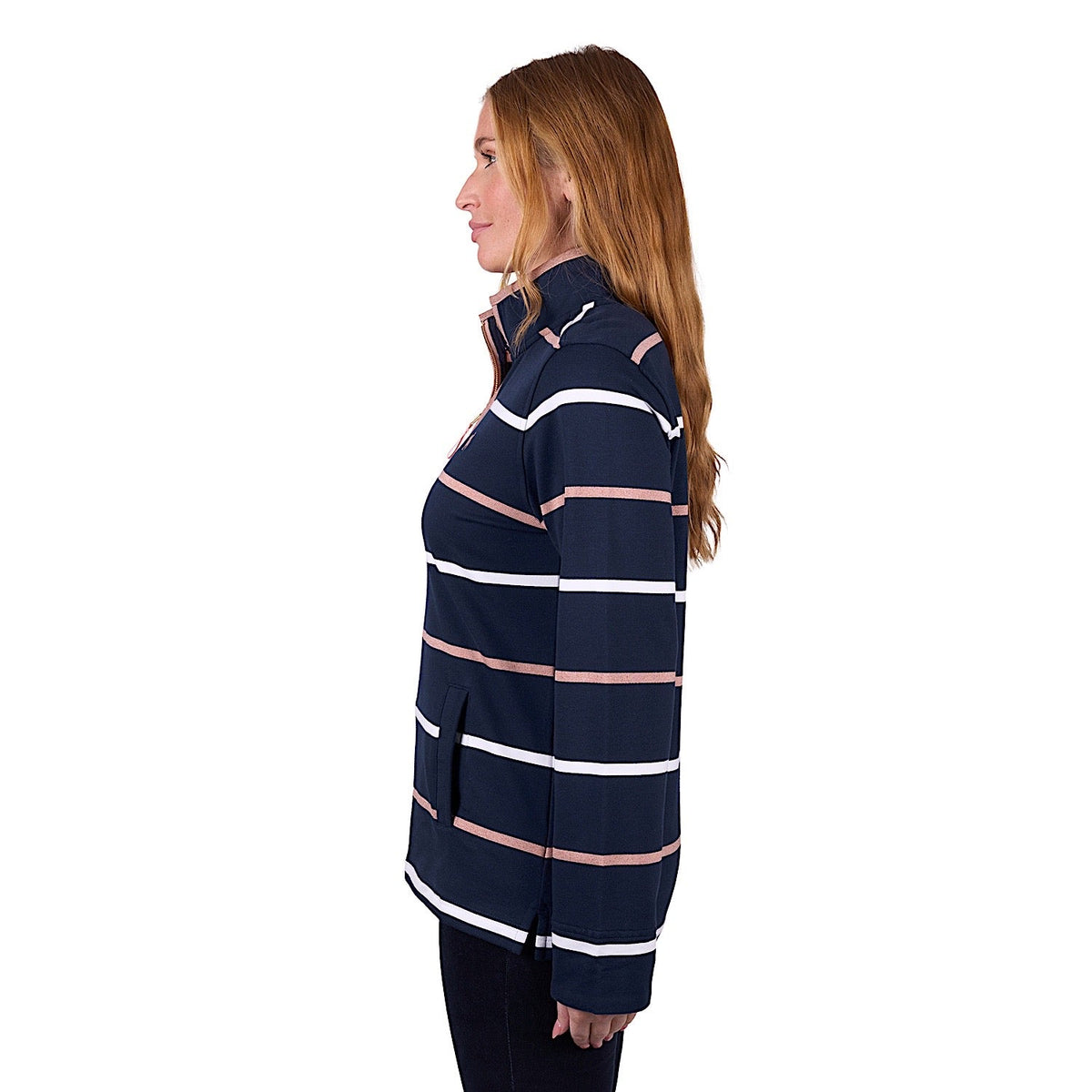 Thomas Cook Women’s Matilda 1/4 Zip Stripe Rugby - Navy