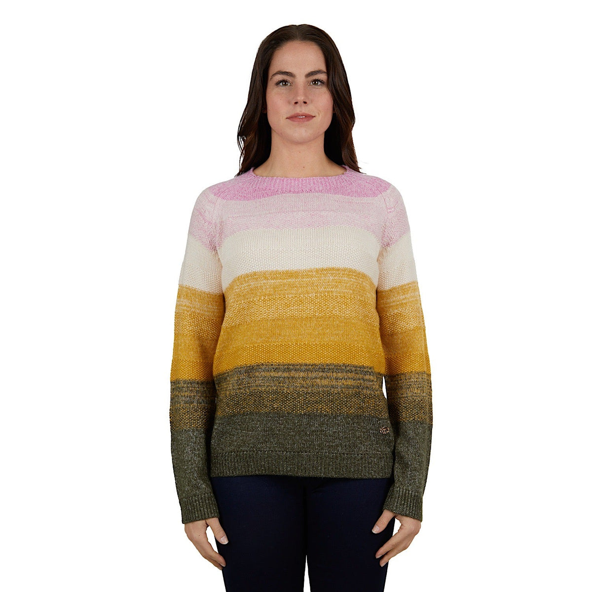 Thomas Cook Womens Michelle Stripe Knit Jumper Rose