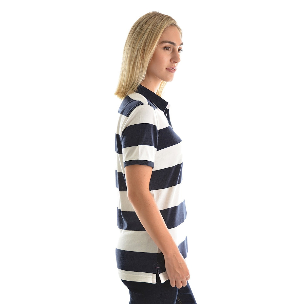 Thomas Cook Women’s Rachel Stripe Polo White/Dark Navy